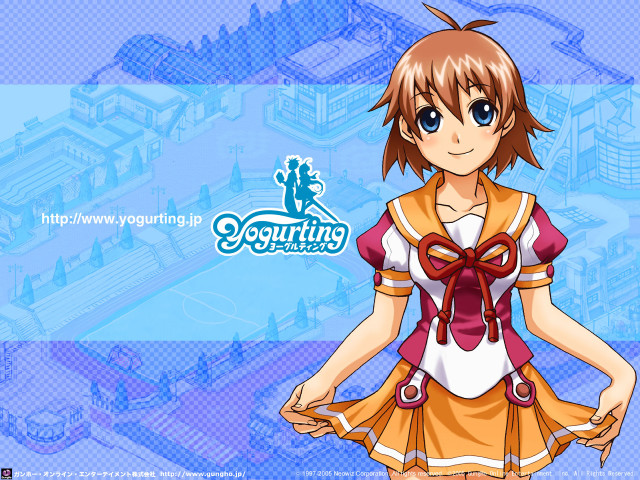 Girl bow blue sky cityscape free wallpaper - medium preview image