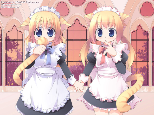 Anime maid girls cat yayoi free wallpaper - medium preview image