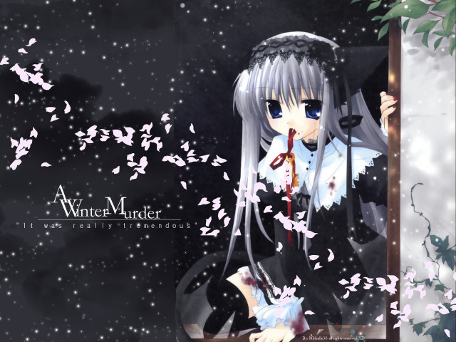 Anime girl long hair white #7 free wallpaper for desktop - medium preview image