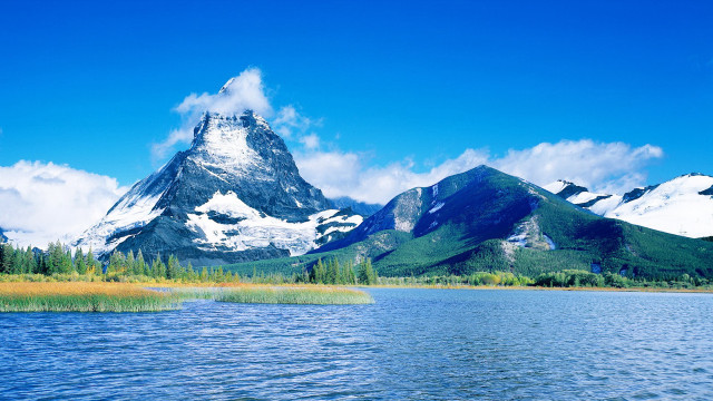 Mountain lake forest blue sky #9 free wallpaper - medium preview image