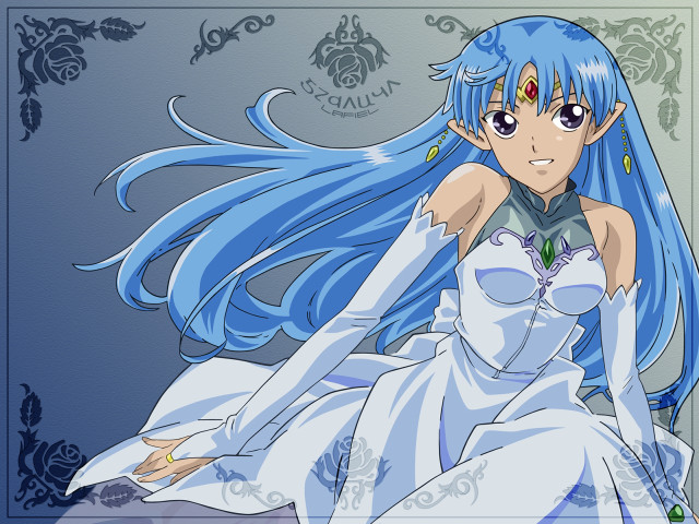 Blue haired elf wedding dress #2 free wallpaper - medium preview image