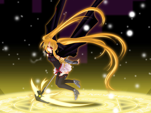 Cartoon girl sword snowflake magic free wallpaper - medium preview image