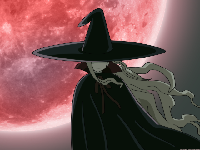 Witch blackhat fullmoon gothic cherryblossoms free wallpaper - medium preview image