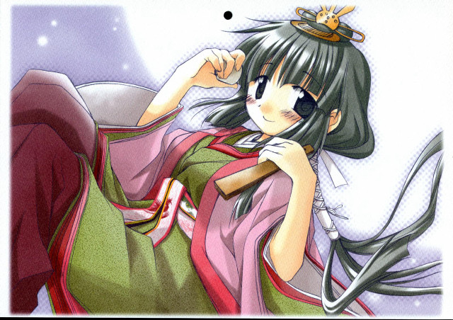 Woman kimono crown bun portrait free wallpaper - medium preview image