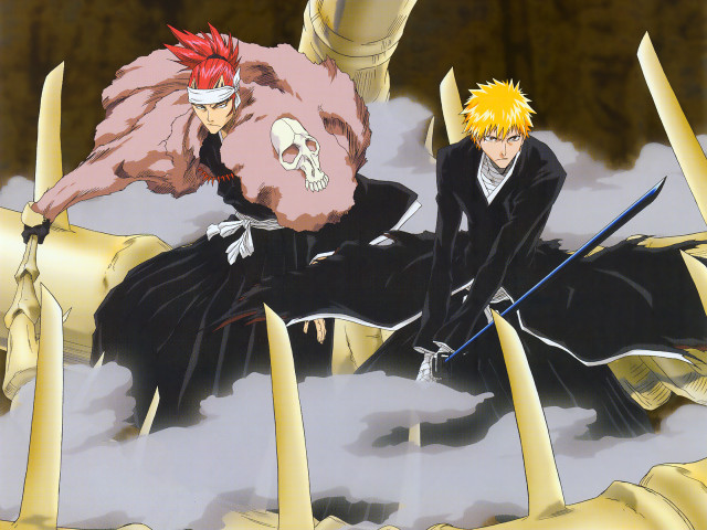 Anime boys swords skull golden free wallpaper - medium preview image