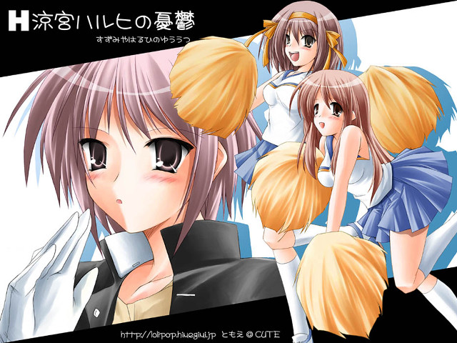 Anime girls long hair short free wallpaper - medium preview image
