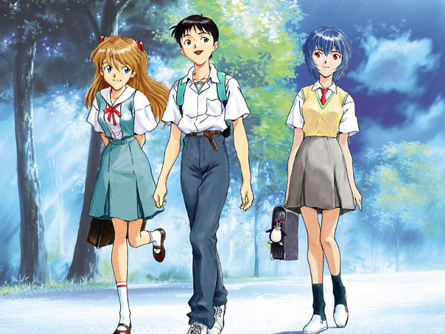 Anime snow characters school uniform free wallpaper - medium preview image