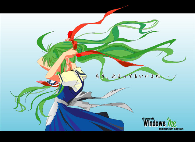 Long haired woman blue dress free wallpaper - medium preview image