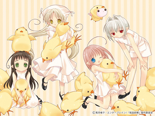 Girls chicks animals dress stripes free wallpaper - medium preview image