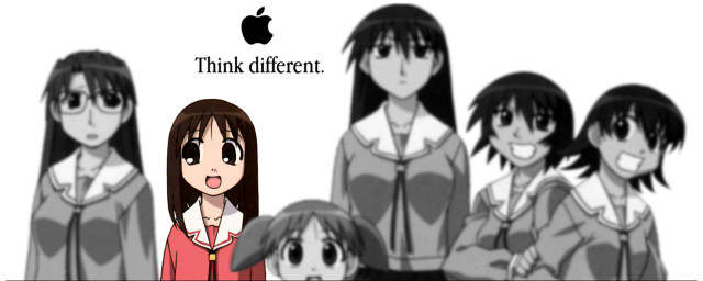 Anime girls think different blurry free wallpaper - medium preview image