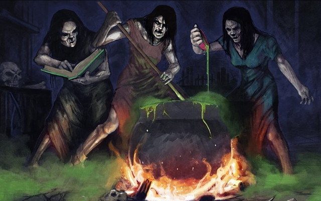 Group firepit demons gathering night free wallpaper - medium preview image