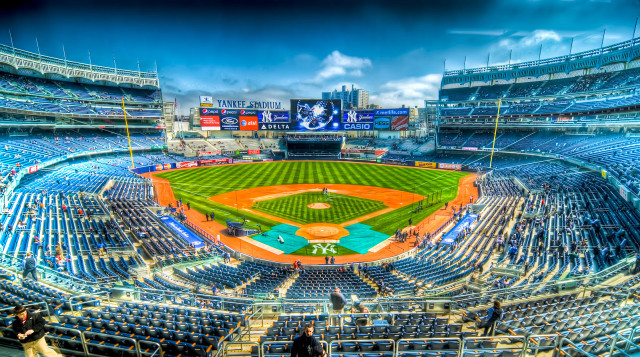 Stadium blue seats baseball field free wallpaper - medium preview image