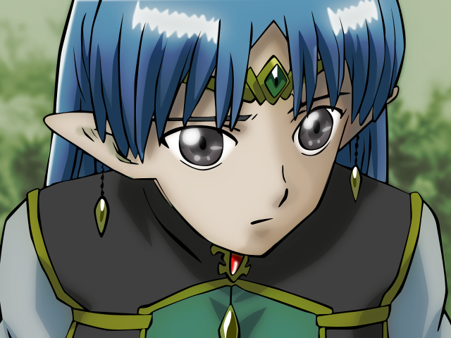 Cartoon character blue green hair free wallpaper - medium preview image