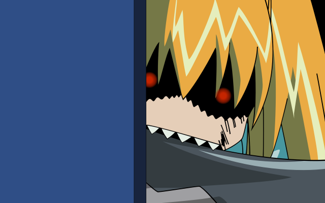 Cartoon yellowhair blacknose glowing redeyes free wallpaper - medium preview image