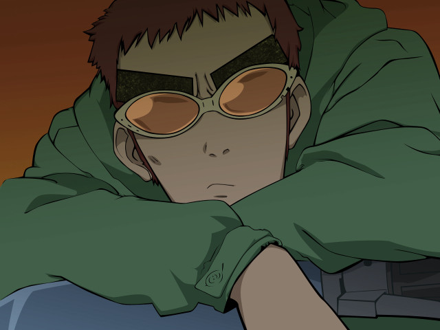 Man green hoodie sunglasses portrait #2 free wallpaper - medium preview image