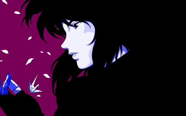 Woman long hair cellphone bird free wallpaper - medium preview image