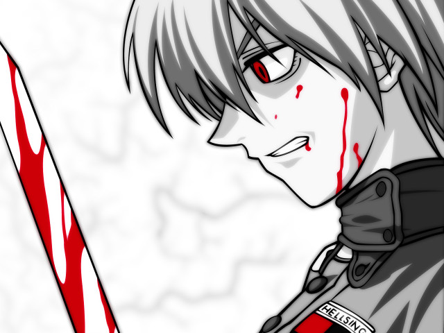 Bloody man sword stick injury free wallpaper - medium preview image