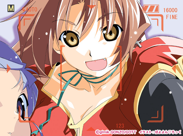 Anime couple bigeyes smile snowflakes free wallpaper - medium preview image