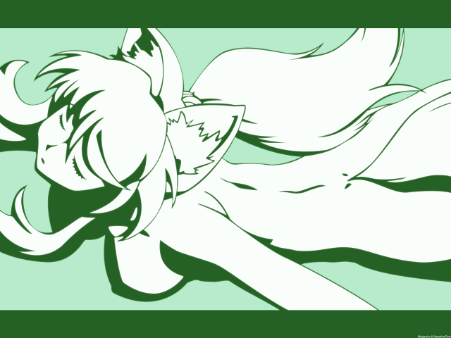 Girl fox wolf ears tails free wallpaper - medium preview image