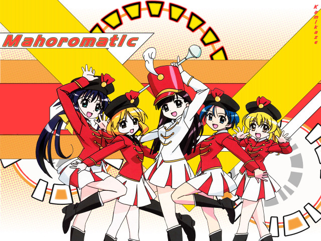 Group girls uniform arm flag free wallpaper - medium preview image