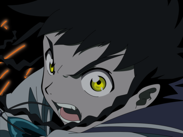 Yellow eyes black coat electricity free wallpaper - medium preview image
