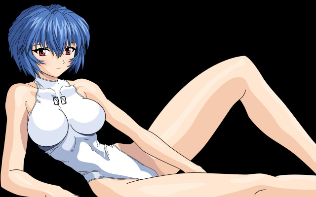 Blue hair woman lying suit free wallpaper - medium preview image