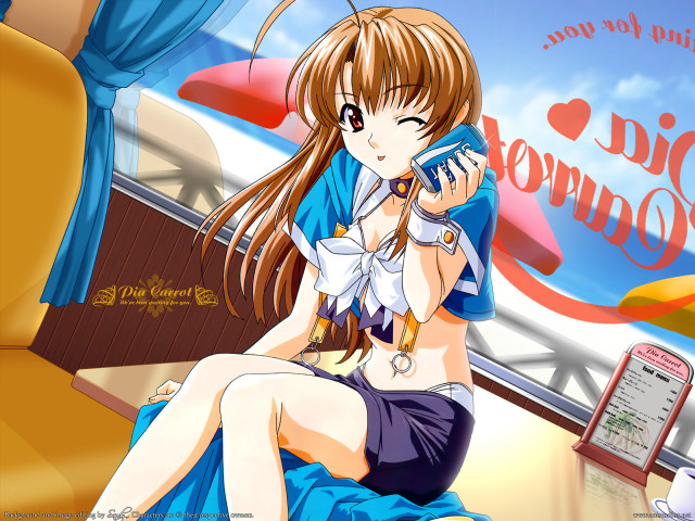 Girl couch phone sign anime free wallpaper - medium preview image