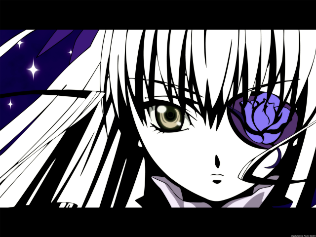 Anime girl flower long hair free wallpaper - medium preview image