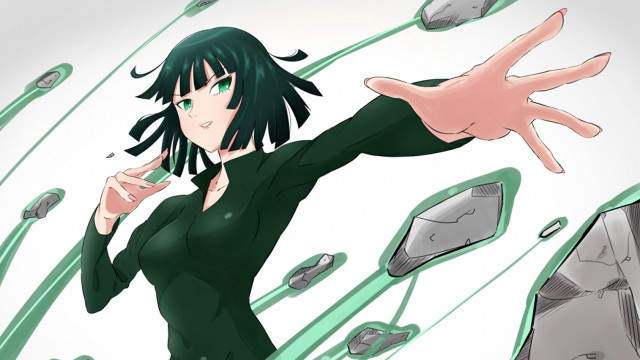 Woman green dress surrounded rocks free wallpaper - medium preview image