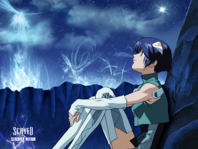 Man sitting rock starry sky free wallpaper - medium preview image
