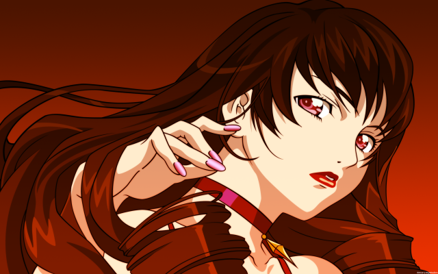 Woman red eyes knife long free wallpaper - medium preview image