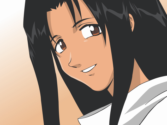 Woman blackhair white shirt smiling free wallpaper - medium preview image