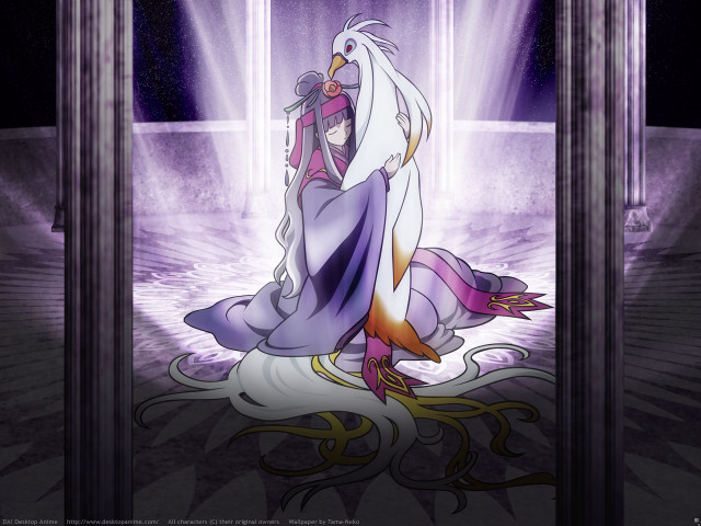 Holographic kimono hugging portrait night free wallpaper - medium preview image