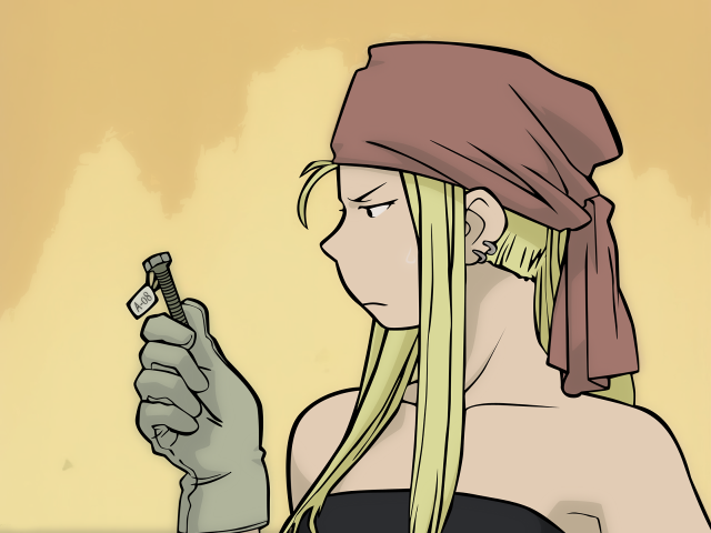 Woman blonde holding lighter bandana free wallpaper - medium preview image