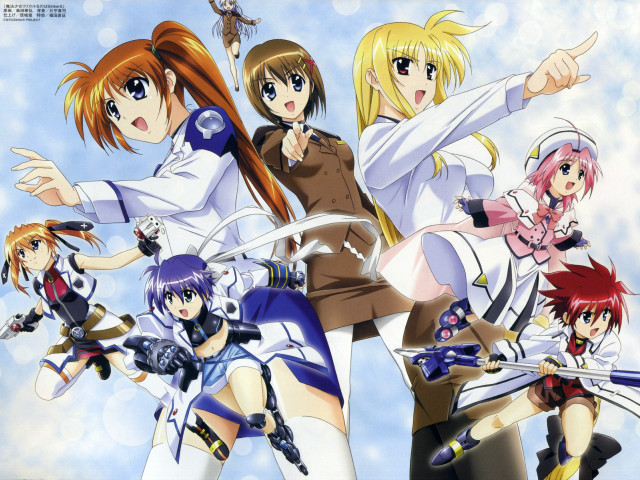 Anime girls swords clouds magic free wallpaper - medium preview image