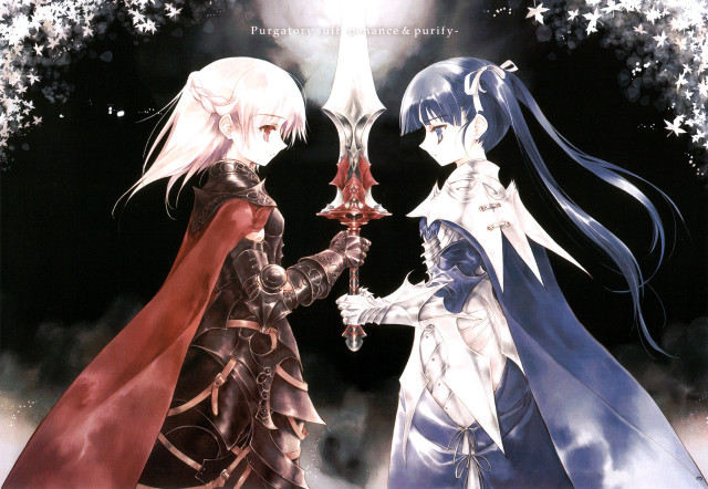Anime characters swords stars capes free wallpaper - medium preview image
