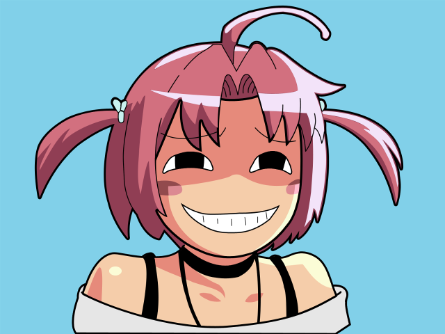 Pink hair smile anime girl free wallpaper - medium preview image