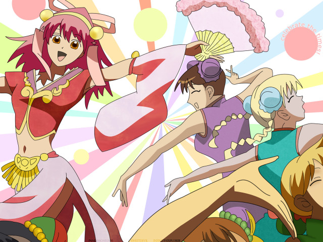 Anime characters bikini fan dancing free wallpaper - medium preview image