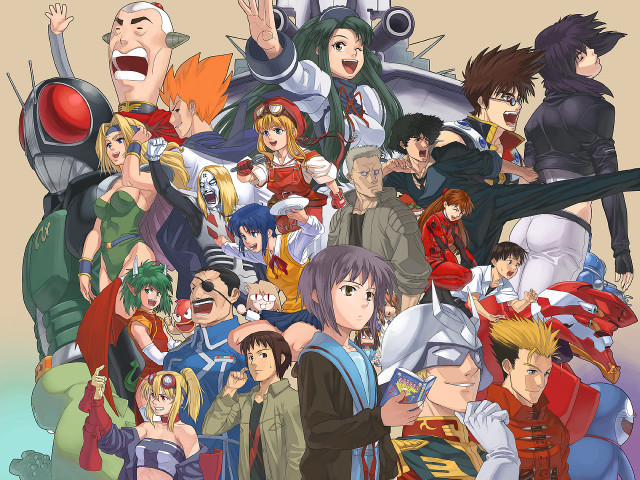 Anime group smiling waving microphone free wallpaper - medium preview image