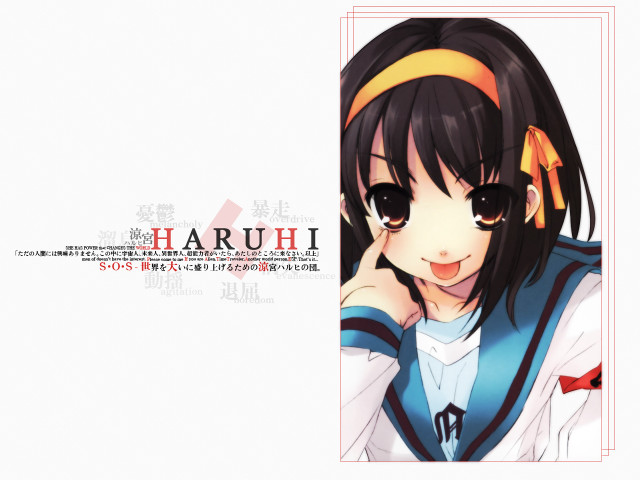 Girl blue shirt headband smiling free wallpaper - medium preview image