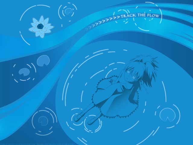 Blue background girl flower analytical free wallpaper - medium preview image