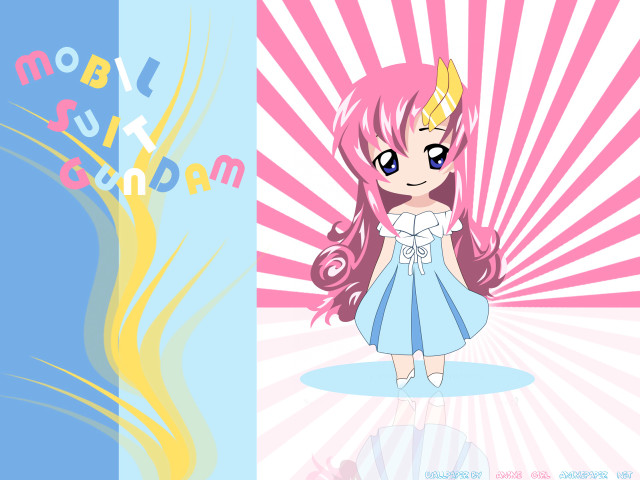 Pink hair crown blue dress free wallpaper - medium preview image