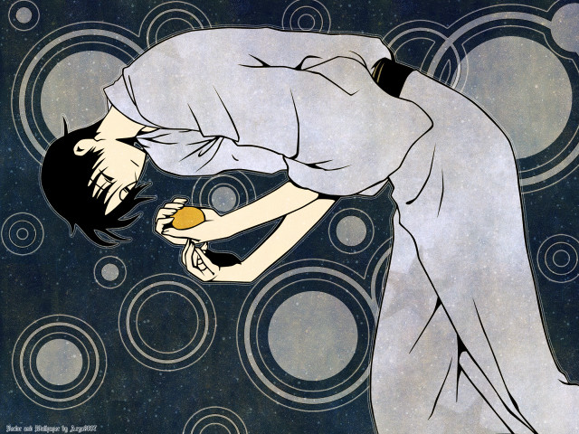 Man woman bottle circles anime free wallpaper - medium preview image