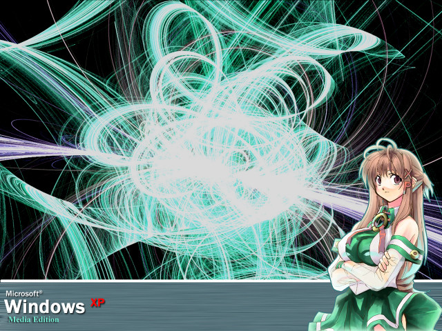 Girl green dress hologram ferris free wallpaper - medium preview image