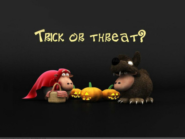Cartoon characters pumpkins trick or free wallpaper - medium preview image