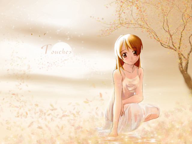 Flower field girl tree sky free wallpaper - medium preview image