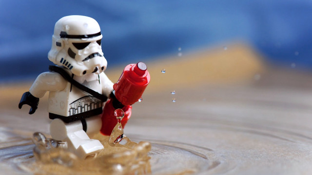 Lego stormtrooper fire hydrant water free wallpaper - medium preview image