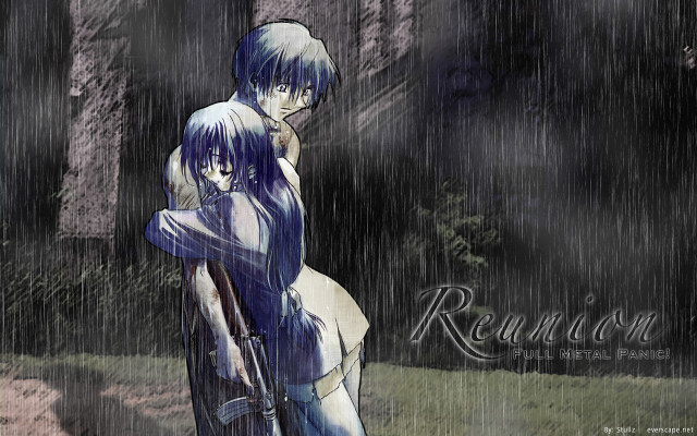 Anime couple rain gun neo free wallpaper - medium preview image