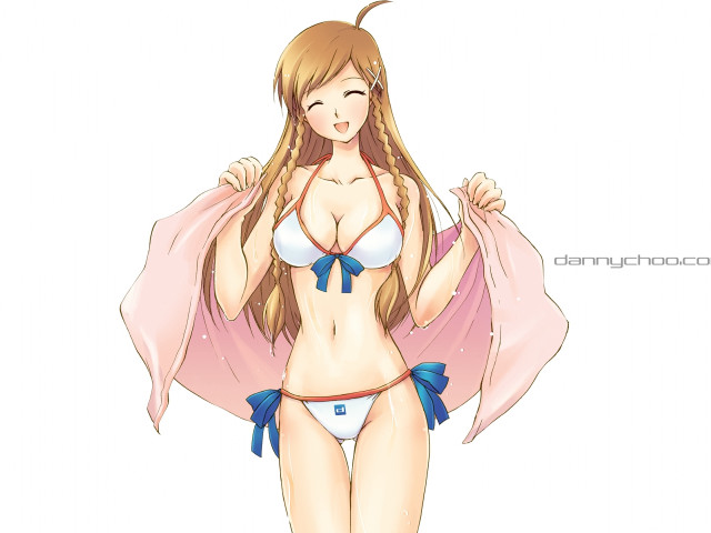 Cartoon woman bikini cape pink free wallpaper - medium preview image