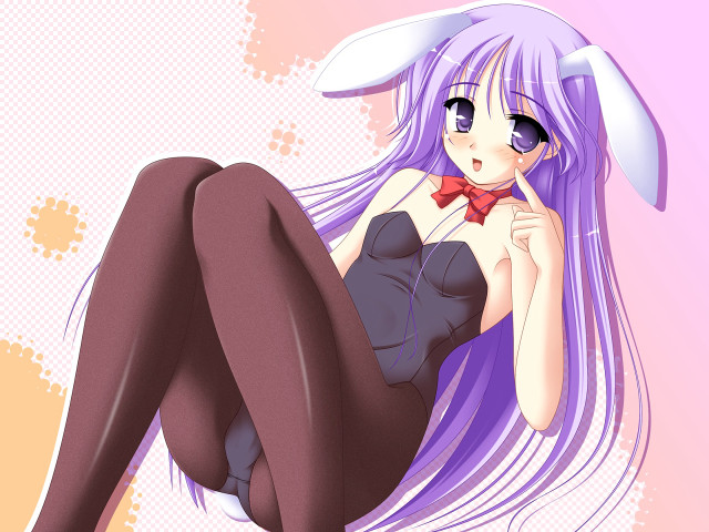 Purple hair bunny ears anime free wallpaper - medium preview image